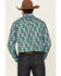 Image #4 - Rock & Roll Denim Men's Southwestern Print Long Sleeve Snap Western Shirt , Multi, hi-res