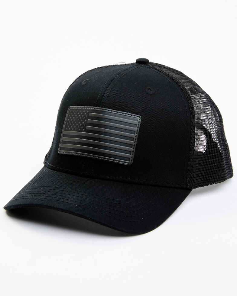 Cody James Men's American Flag Patch Mesh-Back Ball Cap - Black  , Black, hi-res