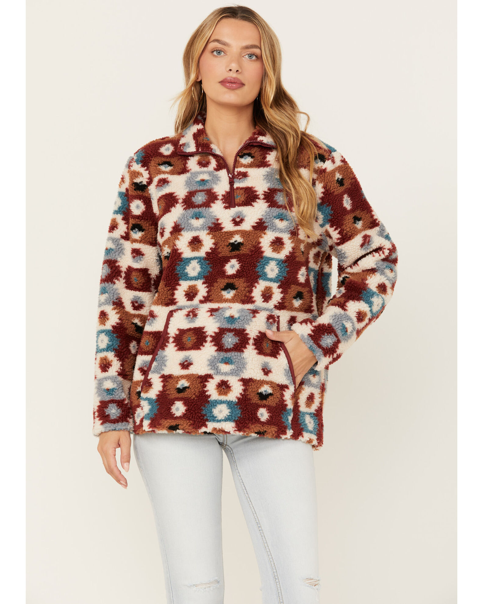 Women's cotton best sale half zip pullover