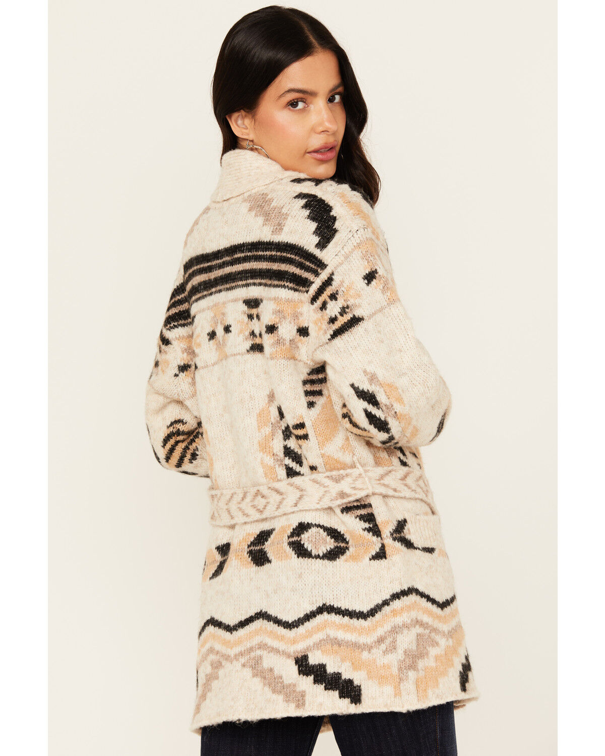 Image #5 - Idyllwind Women's Nora Southwestern Print Belted Sweater, Ivory, hi-res