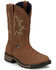 Image #1 - Tony Lama Men's Boom Saddle Cowhide Pull On Soft Western Work Boots - Round Toe , Tan, hi-res