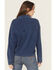 Image #4 - White Crow Women's Denim Knit Long Sleeve Button-Down Cropped Shacket, Dark Blue, hi-res