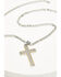 Image #3 - Cody James Men's Two-Tone Textured Cross Necklace, Silver, hi-res