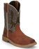 Image #1 - Justin Men's Stampede Bolt Pull On Western Work Boots - Nano Composite Toe, Brown, hi-res