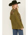 Image #4 - Johnny Was Women's Embroidered Long Sleeve Shirt , Green, hi-res