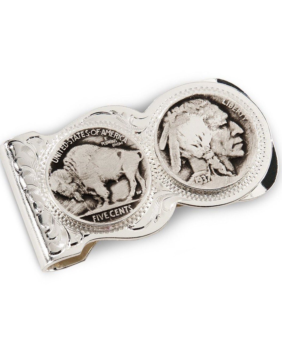 Image #2 - Montana Silversmiths Native American Nickel Money Clip, Silver, hi-res
