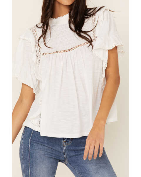 Image #3 - Free People Women's Le Femme Tee, White, hi-res