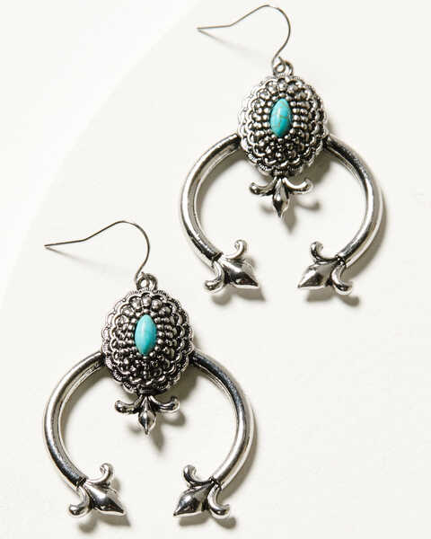 Image #1 - Cowgirl Confetti Women's Country Girl Concho Earrings, Silver, hi-res
