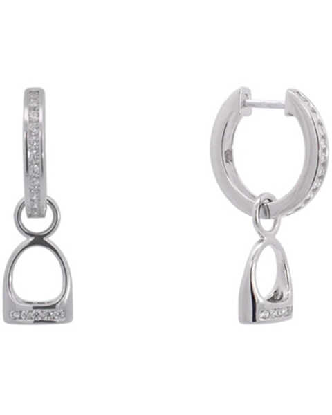 Image #1 - Kelly Herd Women's Sterling Silver Hanging English Stirrup Earrings , Silver, hi-res