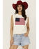 Image #1 - Sadie & Sage Women's Flag Sweater Tank, White, hi-res