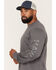 Image #2 - Hawx Men's Logo Graphic Long Sleeve Work T-Shirt, Charcoal, hi-res