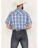 Image #4 - Wrangler Men's Fashion Plaid Print Short Sleeve Snap Western Shirt, Blue, hi-res