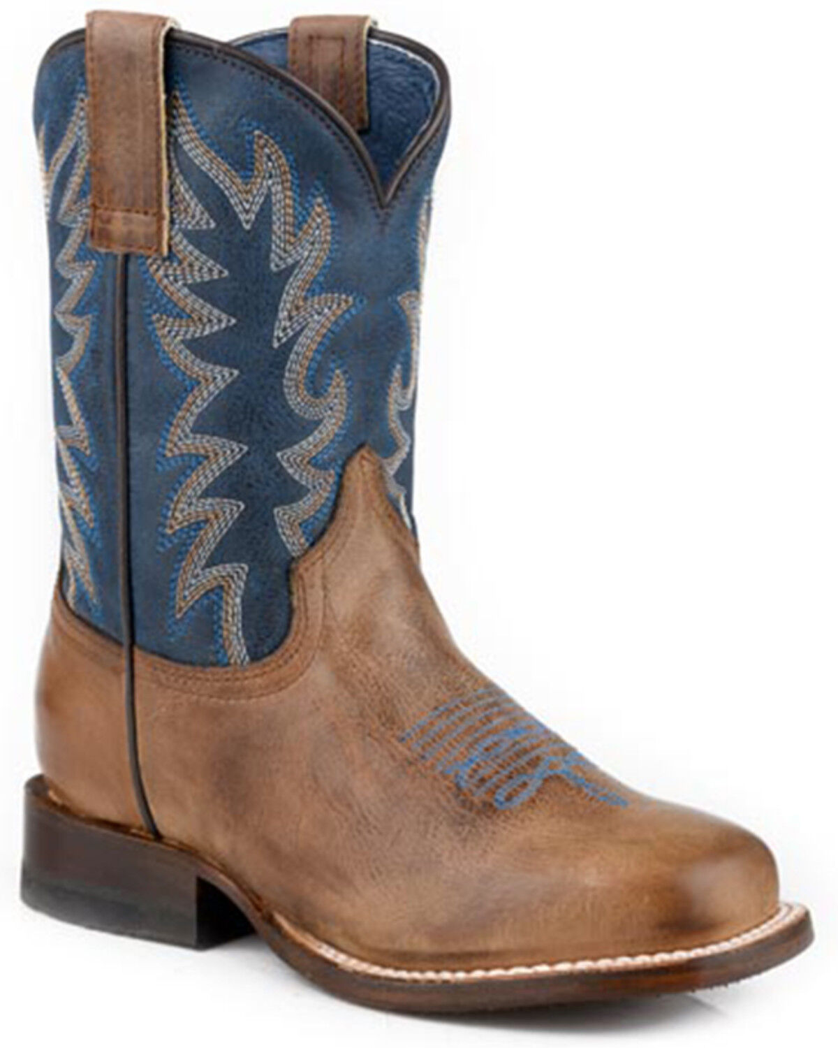 Image #1 - Roper Boys' Bart Western Boots - Broad Square Toe, Brown, hi-res