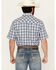 Image #4 - Wrangler Retro Men's Plaid Print Long Sleeve Snap Western Shirt, Blue, hi-res