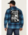 Image #4 - Wrangler X Fender Men's Plaid Tour Back Patch Button-Down Shirt Flannel Jacket, Navy, hi-res