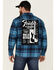 Image #4 - Wrangler X Fender Men's Plaid Tour Back Patch Button-Down Shirt Flannel Jacket , Navy, hi-res