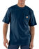 Carhartt Men's Loose Fit Heavyweight Logo Pocket Work T-Shirt - Big & Tall, Navy, hi-res