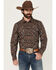 Image #1 - Gibson Men's Reward Medallion Print Long Sleeve Snap Western Shirt, Black, hi-res
