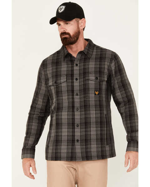Hawx Men's Brawny Flannel Work Shirt, Black, hi-res