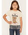 Image #1 - Shyanne Girls' Raised To Be Rowdy Short Sleeve Fringe Graphic Tee, Oatmeal, hi-res