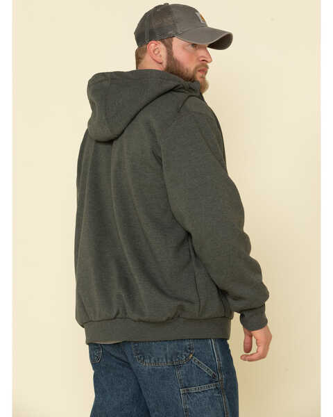 Image #2 - Carhartt Men's Rain Defender Thermal Lined Zip Hooded Work Sweatshirt, Charcoal, hi-res