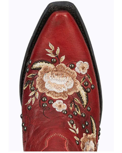 Image #6 - Lane Women's Flora Fringe Western Boots - Snip Toe, Ruby, hi-res