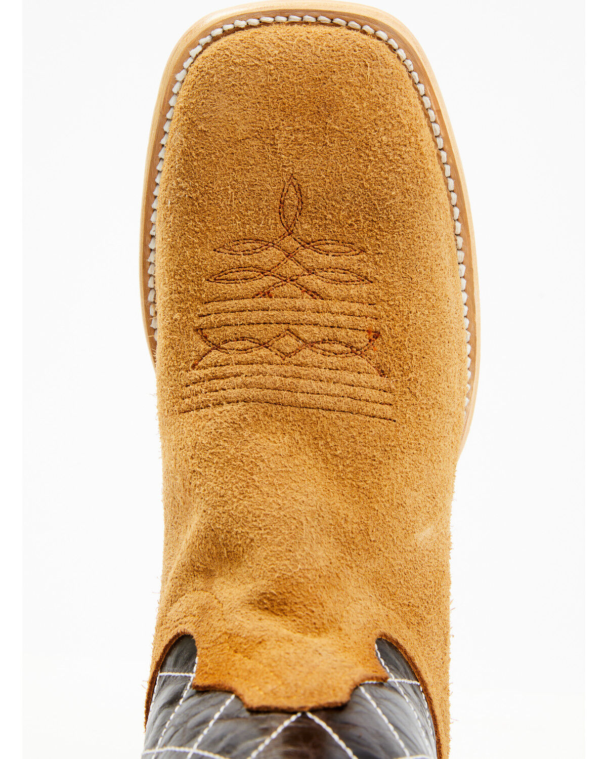 Image #6 - Hondo Boots Men's Roughout Western Boots - Broad Square Toe, Brown, hi-res