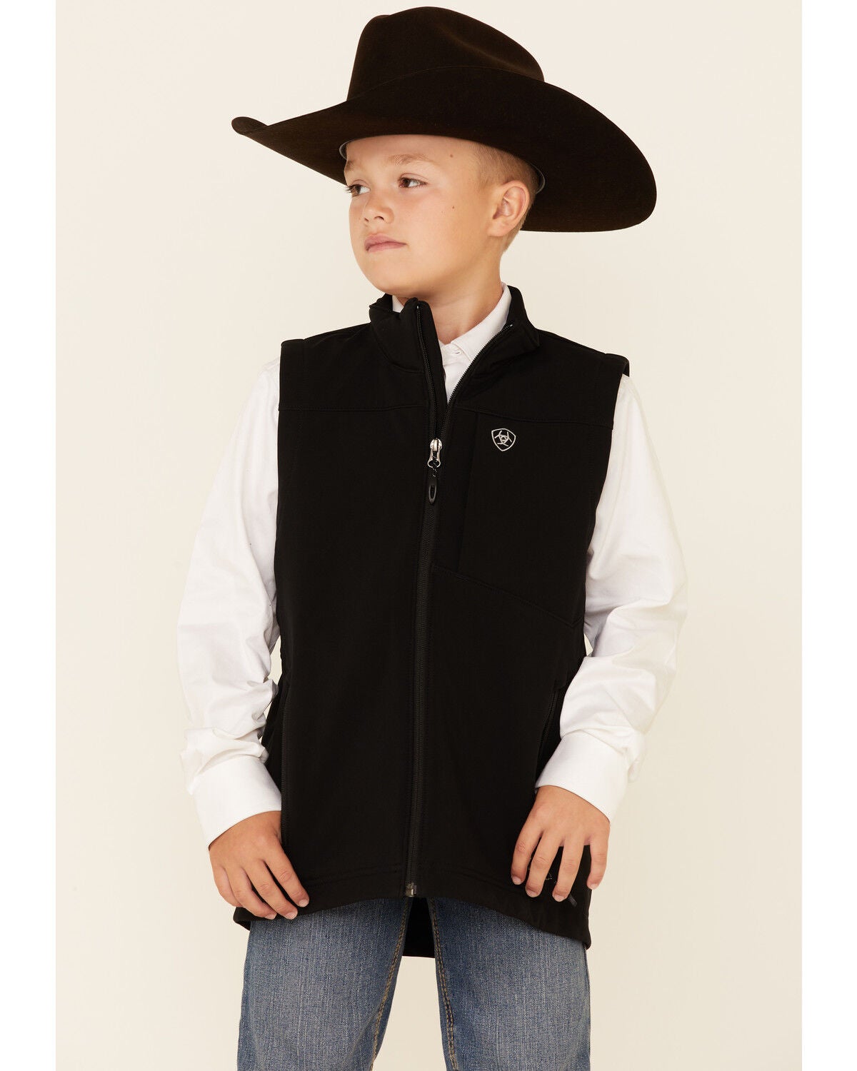 Ariat Boys' Vernon 2.0 Softshell Vest, Black, hi-res