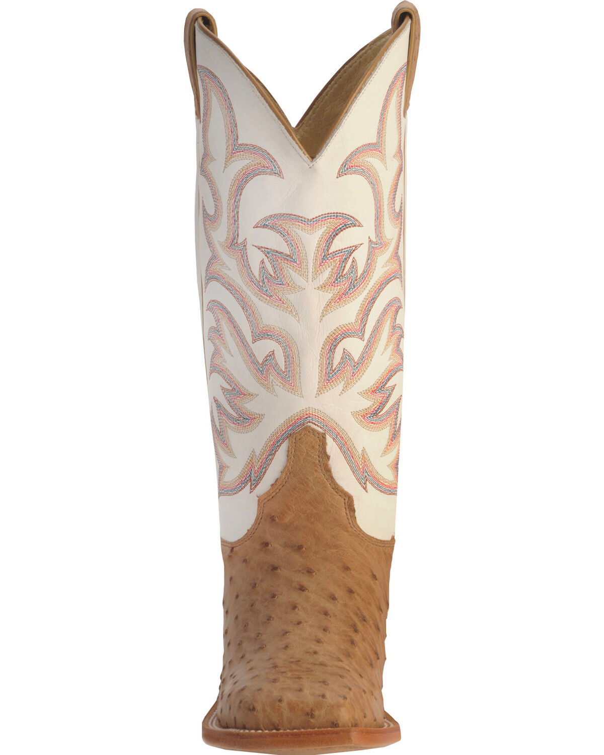 Image #4 - Justin Men's AQHA Full-Quill Ostrich Western Boots - Broad Square Toe, Tan, hi-res