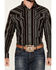 Image #2 - Cody James Men's Caspian Serape Striped Long Sleeve Snap Western Shirt - Tall, Burgundy, hi-res