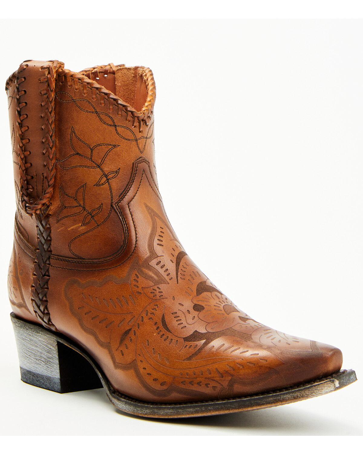 Image #1 - Sendra Women's Lizzie Western Booties - Snip Toe, Cognac, hi-res