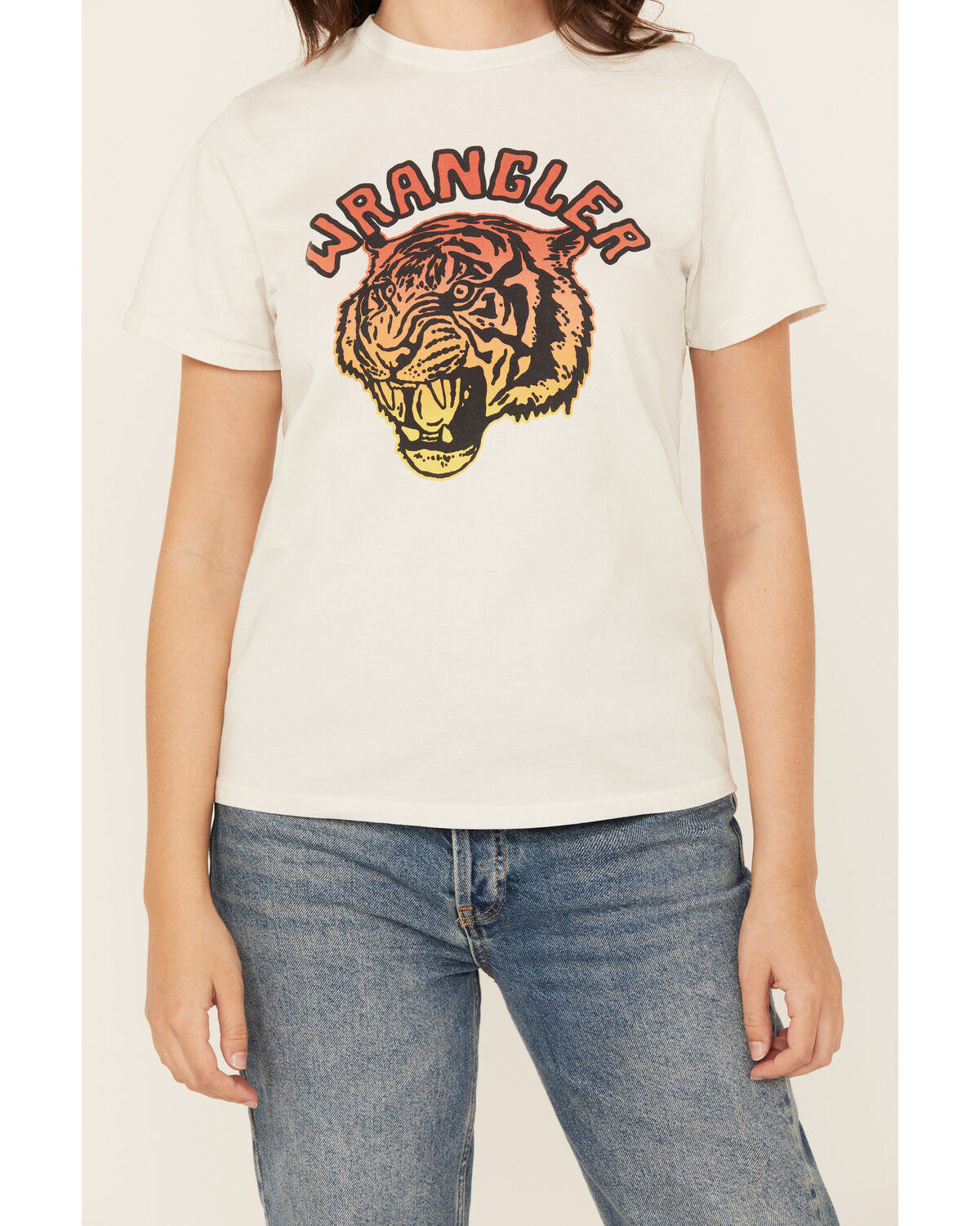 Image #3 - Wrangler Women's Tiger Short Sleeve Graphic Tee, White, hi-res