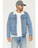 Image #1 - Levi's Men's Light Wash Denim Sherpa Lined Snap Trucker Jacket, Light Wash, hi-res