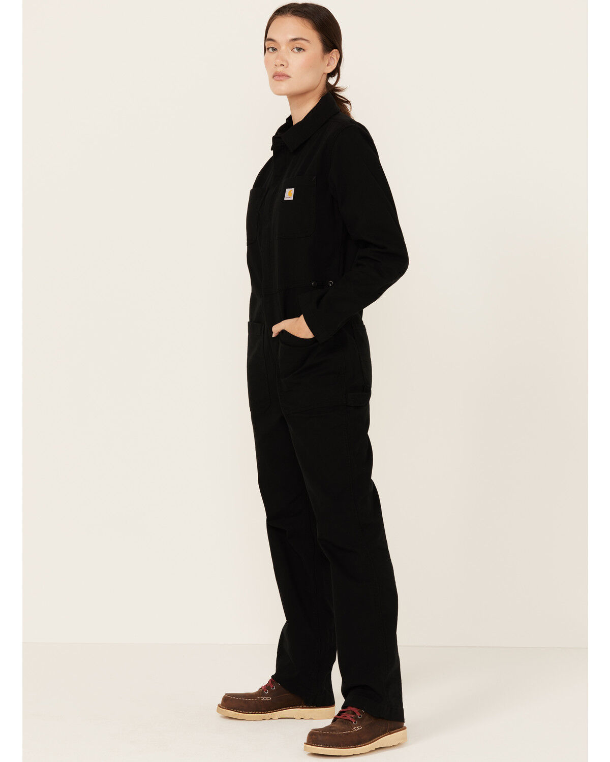 Image #2 - Carhartt Women's Rugged Flex® Relaxed Fit Canvas Coveralls, Black, hi-res