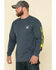 Image #1 - Carhartt Men's M-FR Midweight Signature Logo Long Sleeve Work Shirt - Tall , Dark Blue, hi-res