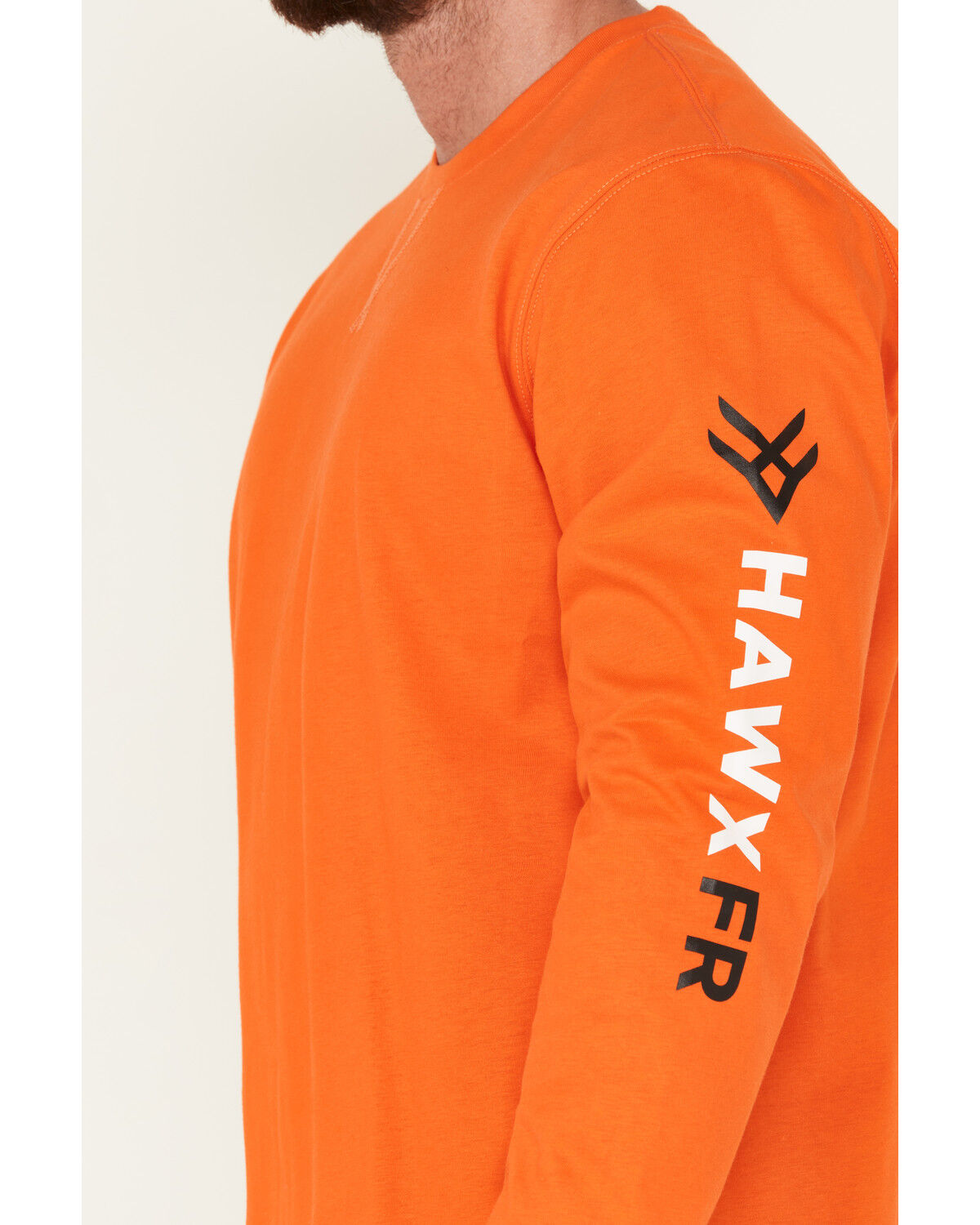 Image #3 - Hawx Men's FR Logo Long Sleeve Work T-Shirt , Orange, hi-res