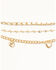 Image #3 - Shyanne Women's Ribbon and Chain Heart Boot Jewelry, Gold, hi-res