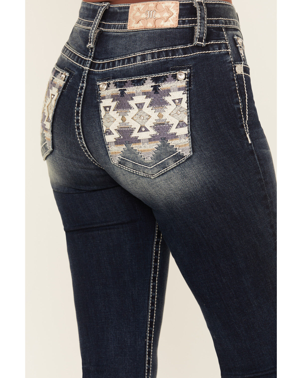 Image #2 - Miss Me Women's Dark Wash Mid Rise Stretch Bootcut Jeans, Dark Wash, hi-res