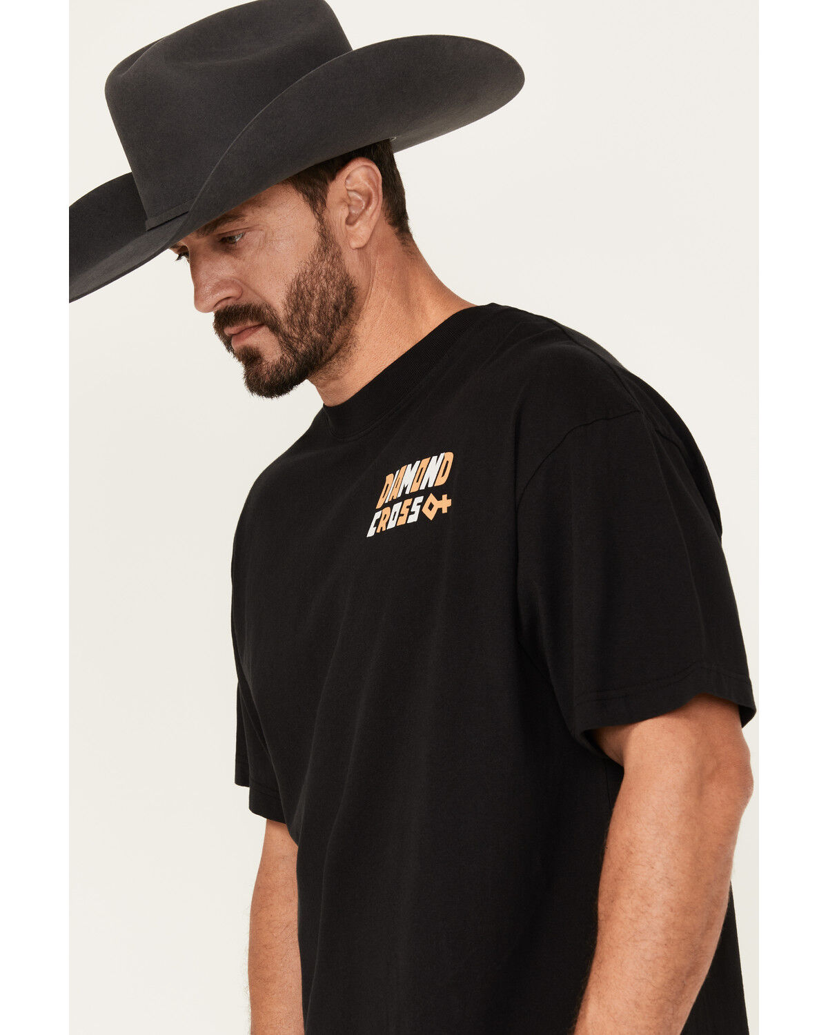Image #3 - Diamond Cross Ranch Men's Ride Far Short Sleeve Graphic T-Shirt, Black, hi-res