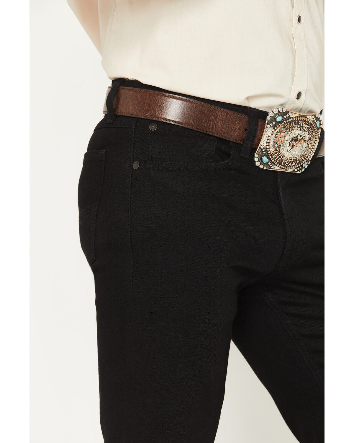 Image #2 - RANK 45&reg; Men's Midnight Wash Brock Relaxed Bootcut Performance Stretch Denim Jeans, Black, hi-res