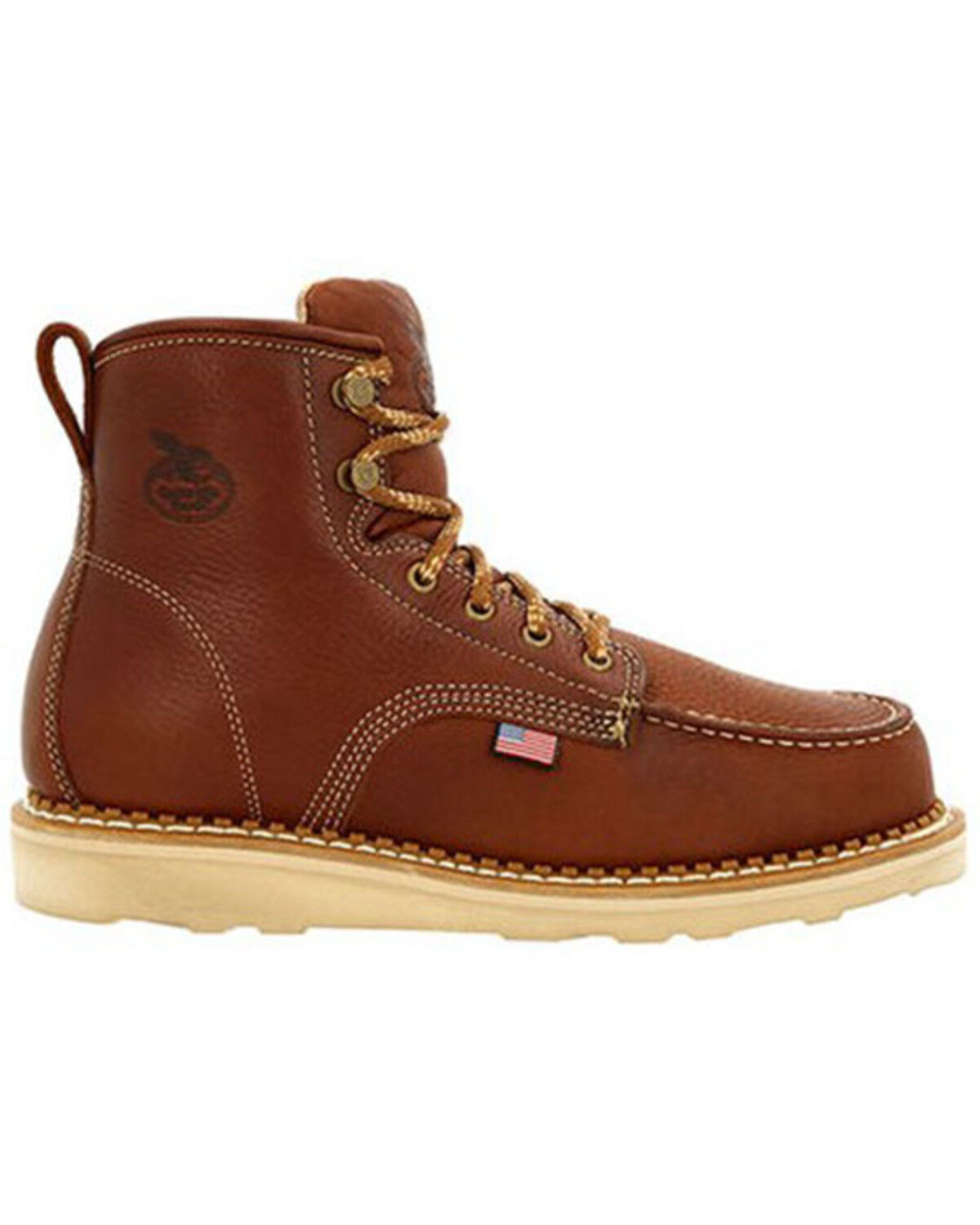 Image #2 - Georgia Boot Men's USA Wedge Work Boots - Soft Toe, Brown, hi-res
