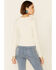Image #3 - Shyanne Women's Ribbed Button-Front Long Sleeve Henley Top, Off White, hi-res