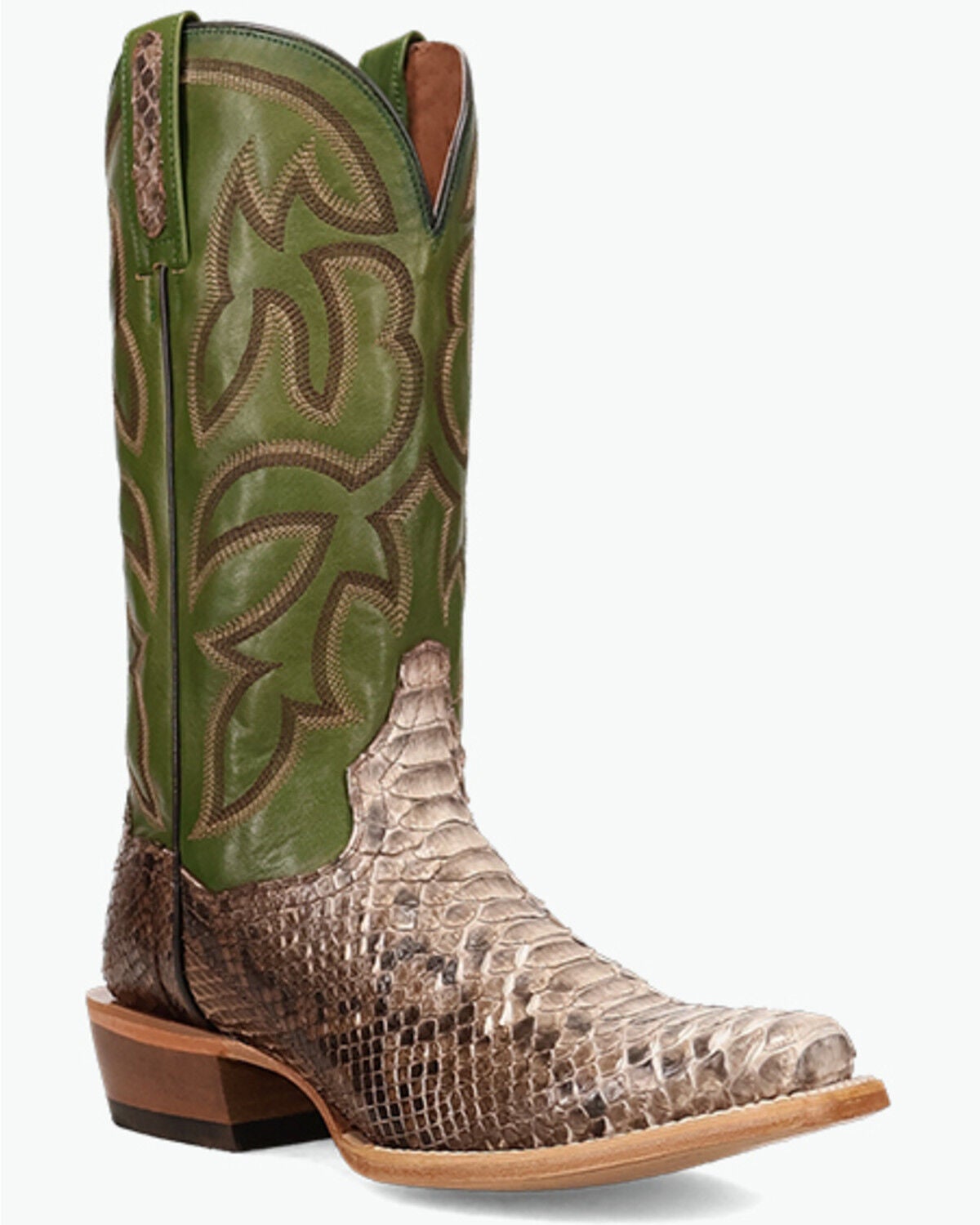Dan Post Men's Exotic Python Western Boots - Square Toe, Brown, hi-res