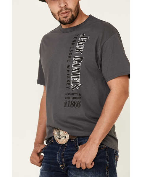 Image #4 - Jack Daniel's Men's Vertical Logo Graphic Short Sleeve T-Shirt , Charcoal, hi-res