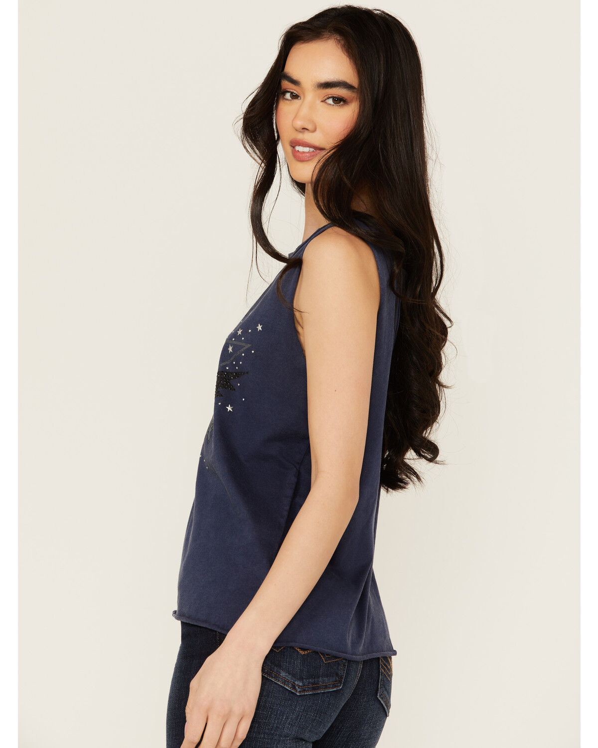 Image #2 - Idyllwind Women's Monetta Freebird Graphic Tank, Steel Blue, hi-res