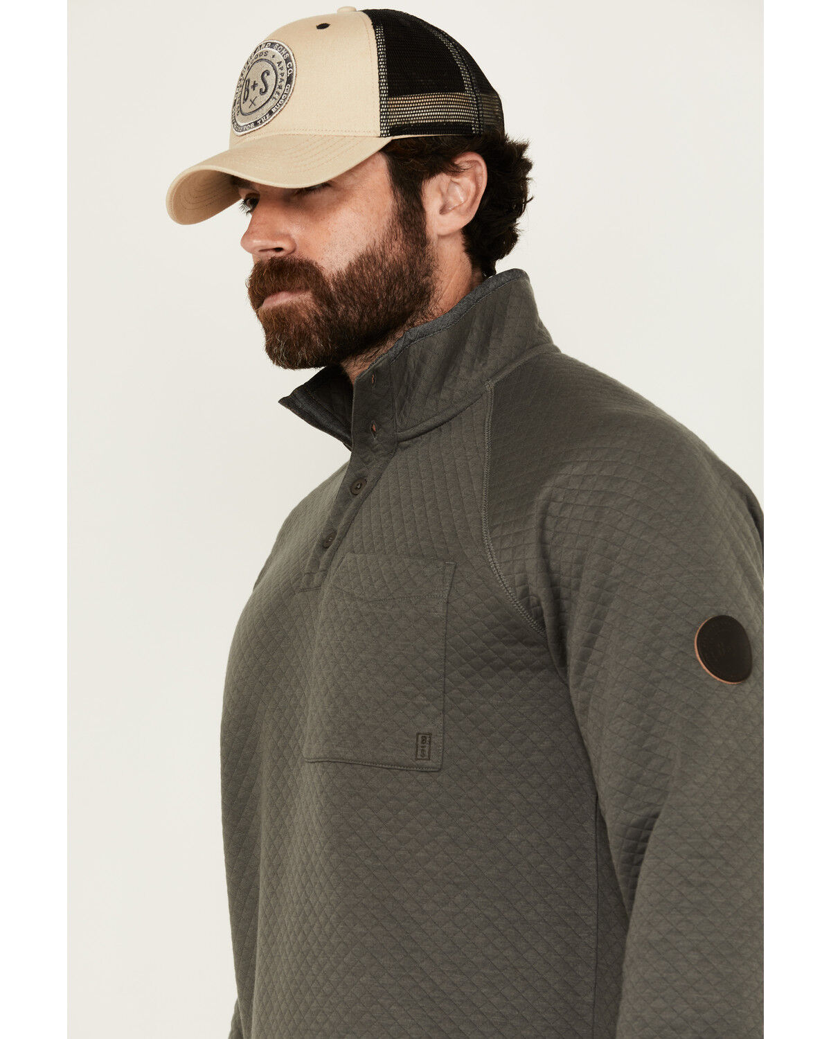 Image #2 - Brothers and Sons Men's Uinta Quilted Pullover, Dark Grey, hi-res