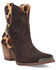 Image #1 - Dingo Women's Texas Charm Suede Leopard Print Western Booties - Round Toe, Brown, hi-res