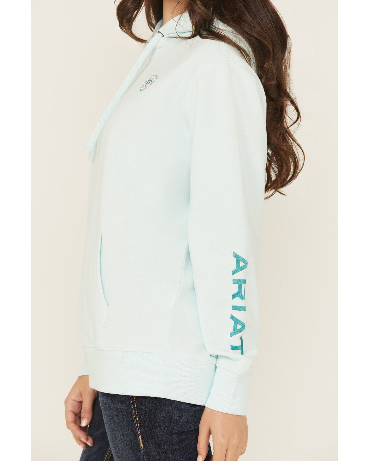 Image #3 - Ariat Women's Boot Barn Exclusive Logo Hoodie, Teal, hi-res