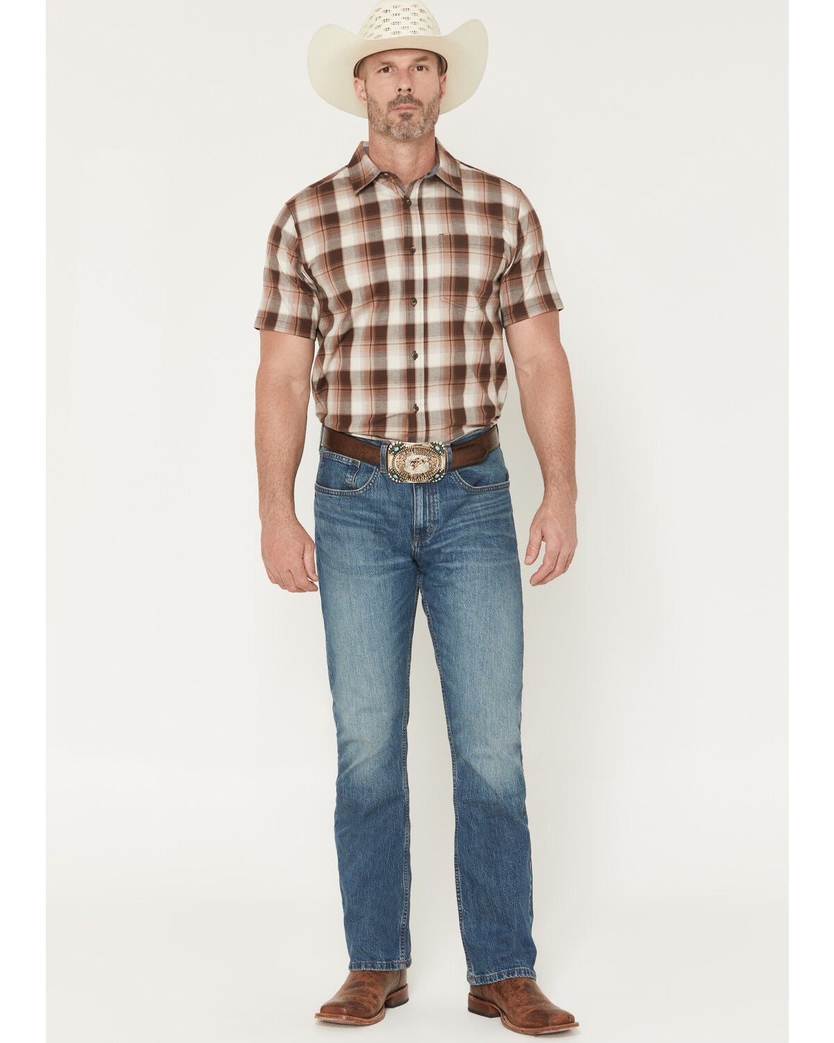Image #1 - Wrangler 20X Men's Montana Medium Wash Vintage Bootcut Stretch Denim Jeans, Medium Wash, hi-res