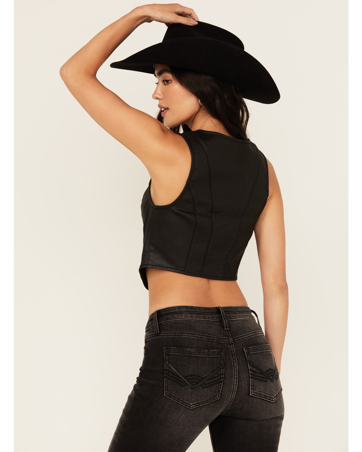 Image #5 - Idyllwind Women's Coated Bustier Button-Down Vest, Black, hi-res